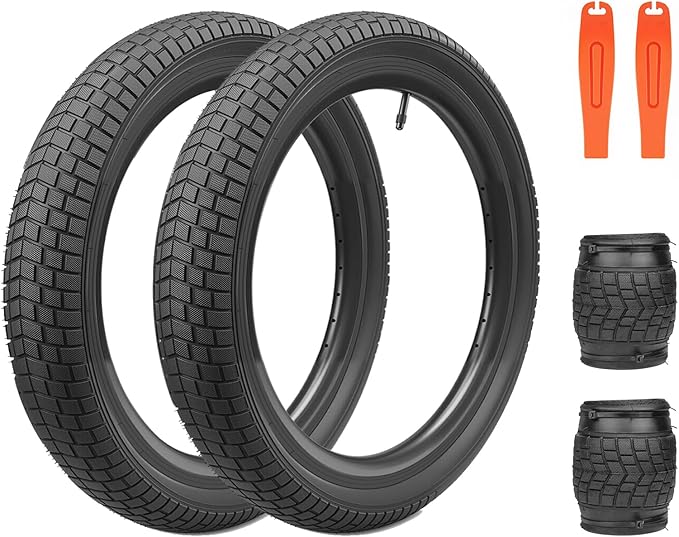 12/16/20x2.125 Bike Tires 1/2 Pack 12/16/20 Inch Kids Folding Replacement Tire/Tube Suitable for Tires 12/20x2.1 12/16/20x2. 125 12/20x2.25, Multiple Colors