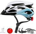 KINGBIKE Bike Helmet for Adult Men Women Youth Road Commute Mountain Cycling Helmets with USB Rechargeable Light Replaceable Padding and Visors Lightweight 20.4-23.6in