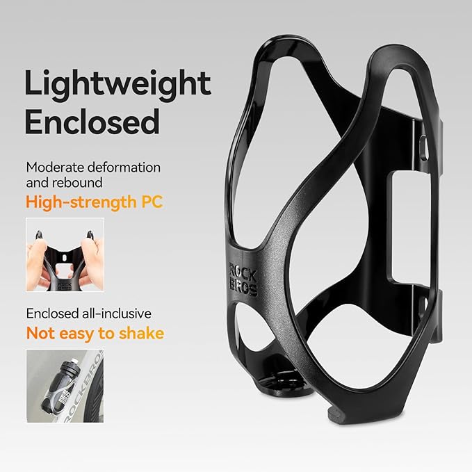 ROCKBROS Bike Water Bottle Holder,Lightweight Water Bottle Cage Universal Cycling for Road/Mountain/Folding Bikes,Fits 2.95 Diameter Bottles