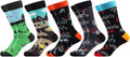 WeciBor Men's Dress Funny Crazy Colorful Novelty Combed Cotton Crew Socks 12 Pack - Size 7-10/10-13/13-15