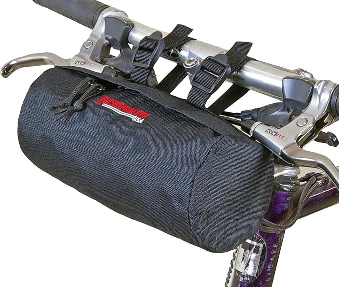Bushwhacker Waco Black Bicycle Handlebar & Seat Bag – Cycling Pack for Bike Cylinder Storage – Versatile Saddle Bag for Front or Rear Accessories, Ideal for Cycling and Snowmobile Use