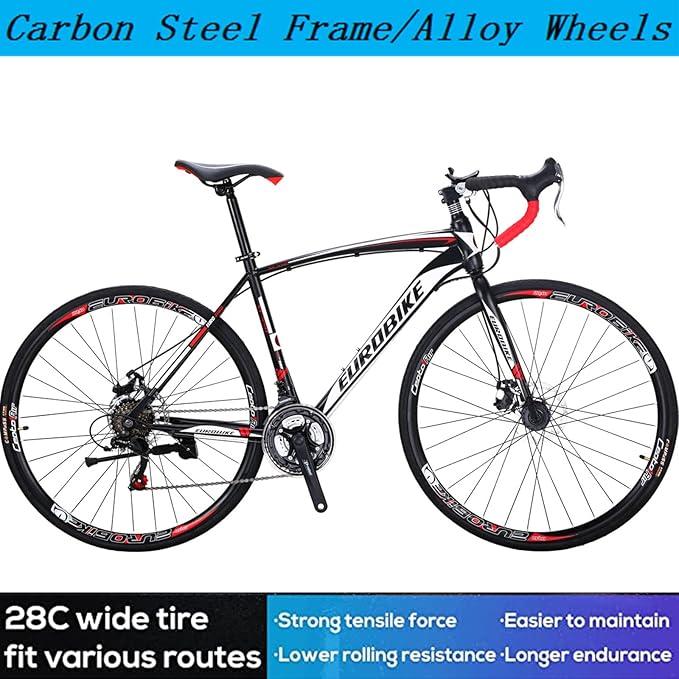 EUROBIKE Road Bike TSM XC550 Bike 21 Speed Dual Disc Brake 54CM 3-Spoke Wheels Bicycle……