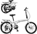 20 Inch Folding Bike, Adult Folding Bike 7 Speed Shifter, Height Adjustable Bicycle for Men & Women