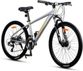 TRIFOX 26 Inch Aluminum Mountain Bike with Shimano 21-Speed,Aircraft-Grade Aluminum Frame,Dual Disc Brakes,15/17 Inch Internal Cable Routing Frame for Men Women Boys Girls