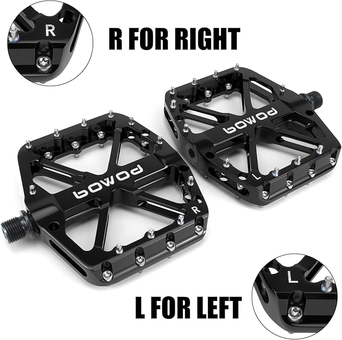 Bike Pedals 9/16" Lightweight Non-Slip Bicycle Platform Pedals - Fits Most Adult Bikes & Mountain Bikes &MTB, Road Bikes and Slip-Resistant Design