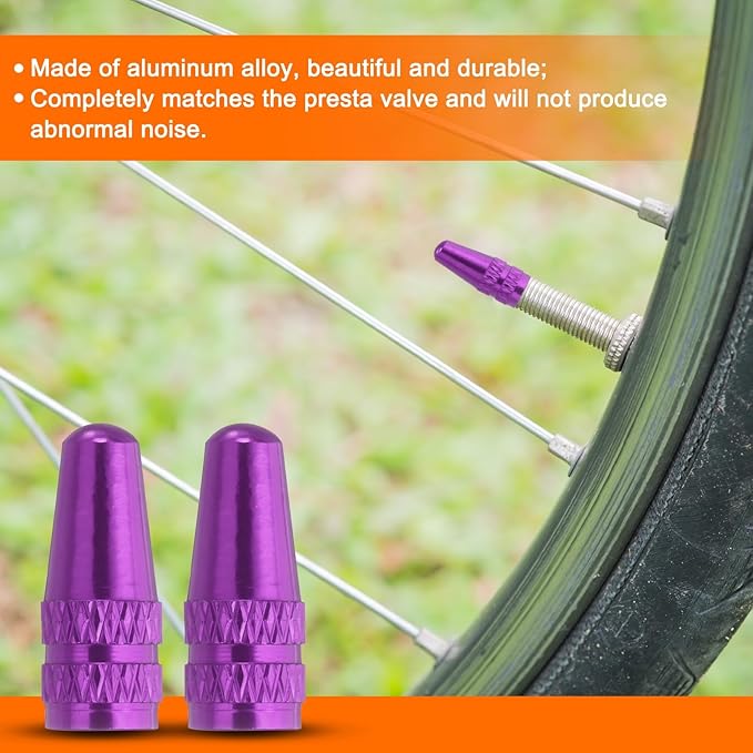 HARFINGTON Bike Valve Caps Anodized Aluminum Road Bicycle Air Tire Valve Caps Dust Caps for MTB Road Racing Bicycle