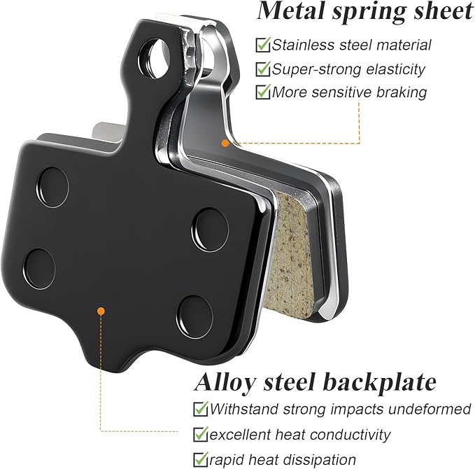 4 Pairs Bike Brake Pads, MTB Disc Brake Pads with Installation Tools, Compatible for Sram Avid Elixir E1 E3 E5 E7 E9 ER CR XO XX DB1 DB3 DB5, Compatible for Nutt Hydraulic Disc Brakes