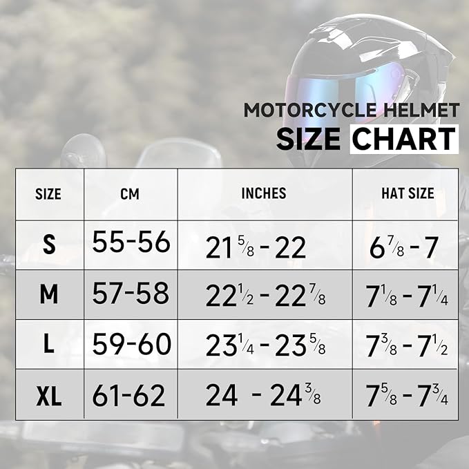 TCT-MOTORPARTS Adult Dual Visors Full Face Motorcycle Helmet Motorbike Racing Street Bike Helmets DOT Approved Gloss Black Small Size
