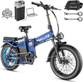 Wallke H9 Ultra 4000W Long Range Electric Bike for Adults, 55Ah 2640Wh 180 Mile, 37MPH Fast Ebike, 2-in-1 Battery AC/DC Power Hub & AC/Solar-Charging, Torque Sensor, Air Suspension,20" Fat Tire E Bike