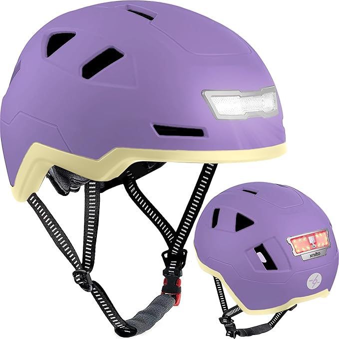 XNITO Bike Helmet with LED Lights - Urban Bicycle Helmet for Adults, Men & Women - CPSC & NTA-8776 Dual Certified - Class 3 E-Bikes, Scooters, Onewheel, Commuter, Mountain