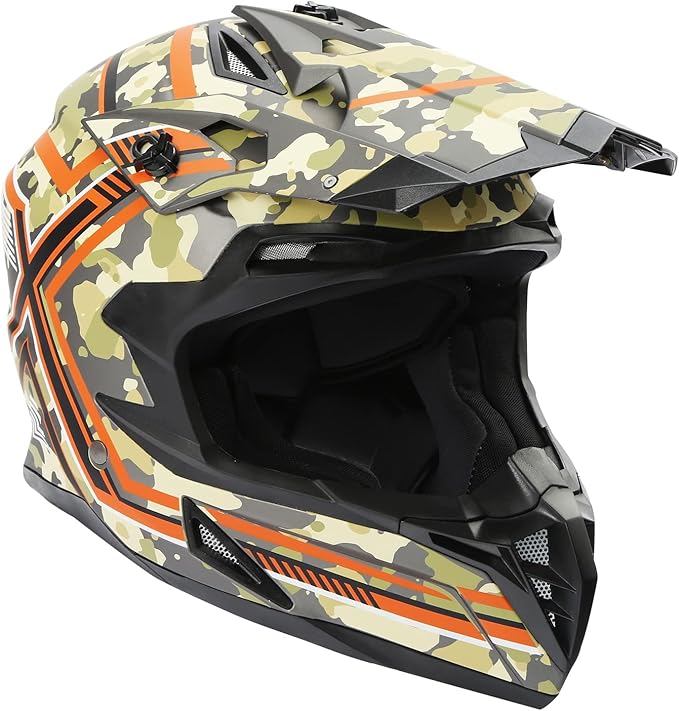 TCT-MOTORPARTS DOT Motorcycle Adult Full Face Helmet Camouflage Off Road Dirt Bike Motocross ATV MTB Helmet for Men Women Medium