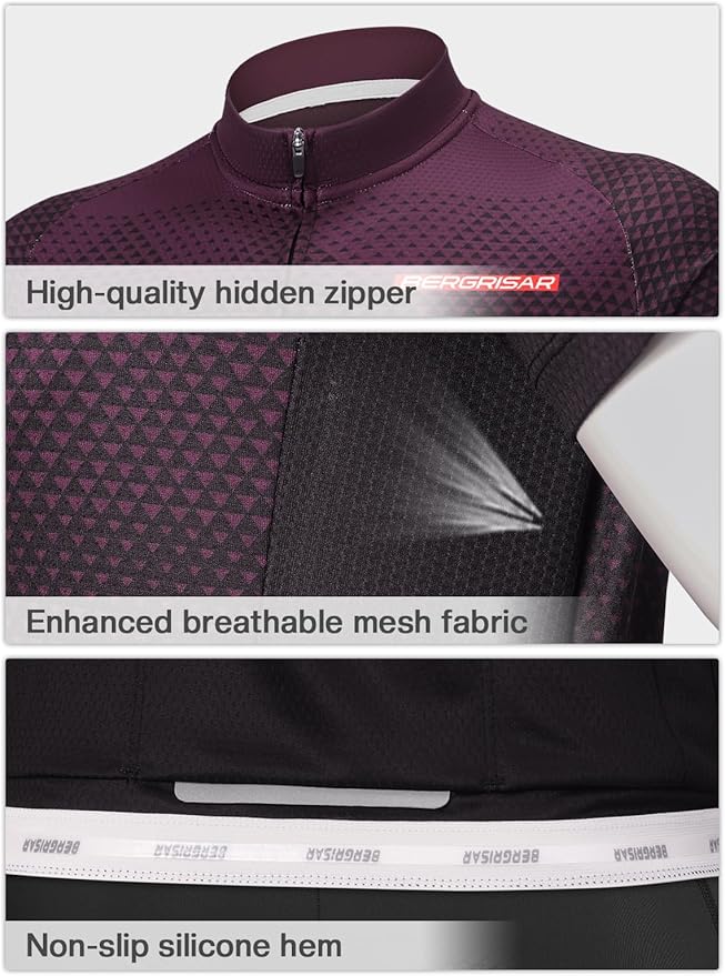 BERGRISAR Men's Cycling Jerseys Short Sleeves Bike Shirt