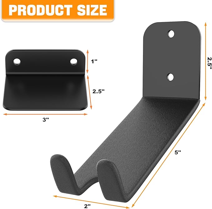 TORACK Wall-mounted Bike Pedal Hanger, Heavy Duty Garage Wall Horizontal Bike Rack, Bike Display Stand for Wall, Holds Up to 70 lbs(Pack of 2)
