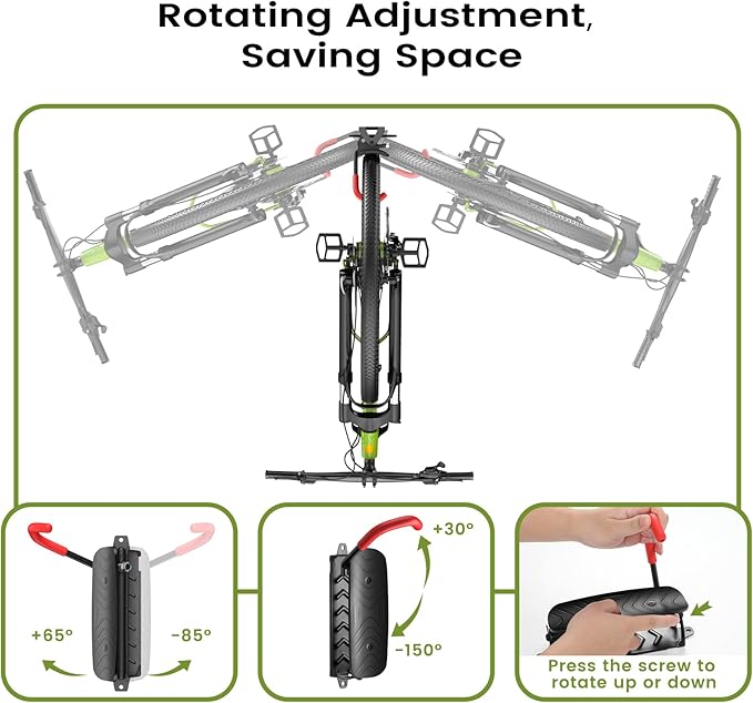 Housolution Swivel Bike Wall Mount [4 Pack], 150° Swivel Holds up to 66lbs Vertical Bike Rack Wall Hanger, Bike Hangers for Garage, Mountain Bike Wall Mounts, Bicyckle Storage Rack for Garage