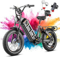 2026 eAhora Juliet Pro 2 EBike - Dual Motor 5400W/1200W 30-43MPH 60V 70Ah 200Mile Long Range Electric Bike for Adults, 20'' Fat Tire Fast Electric Mountain Bike Full Suspension Electric Bicycle