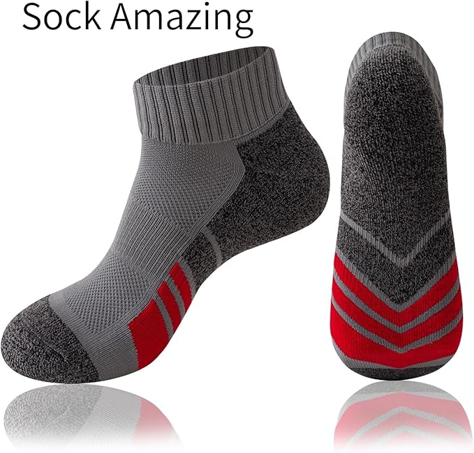 Sock Amazing 6 Pairs Men's Socks Low Cut Ankle Sock Cushion Non Slip No Show Breathable Running Socks for Cycling Fitness