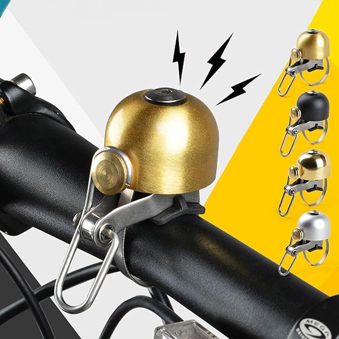 Electric Bicycle Handlebar Bell for Adults, Vintage Style Brass Bicycle Bell with Loud Sound for Road Bike, Mountain Bike and Scooter