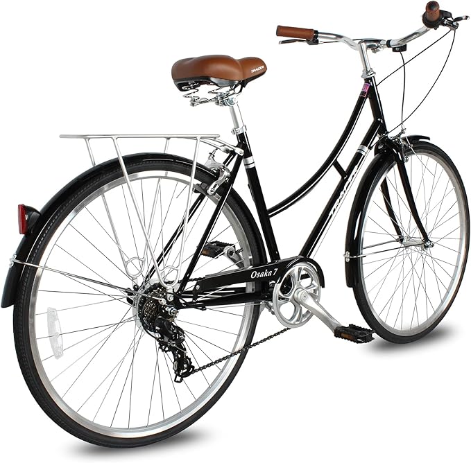 Tracer Osaka Hybrid Bikes, Steel Frame, Shimano Nexus Inter 3/7 Speed, Brown Seat Brown Grips, Road Bike, City Bike, Multiple Colors