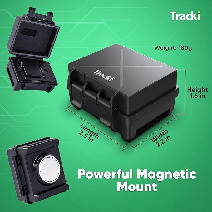 Tracki Waterproof Magnetic Mini Box and 3500mAh Battery Extender - Compatible with Tracki Universal GPS Tracker for Vehicles