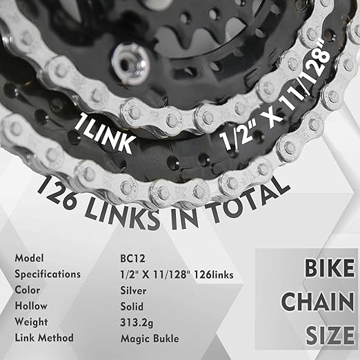 BUCKLOS 6/7/8/9/10/11/12 Speed Bike Chain, High Performance Lightweight Bicycle Chains for Road Bike/Mountain Bike/Ebike,Compatible with Shimano, SRAM, Campagnolo Silver/Gold