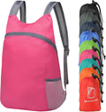 20L Ultra Hiking-Daypack Lightweight Foldable Travel Packable Backpack for Camping Cycling Outdoor,rose Red