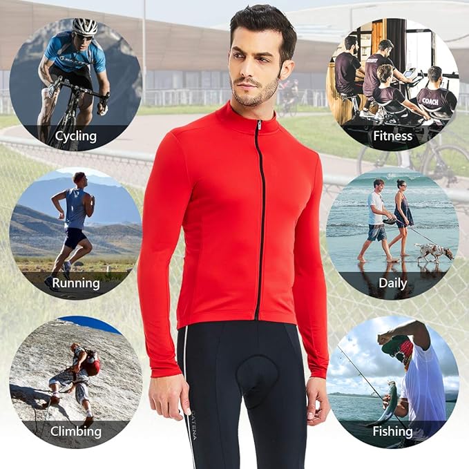 CATENA Men's Cycling Jersey Short Sleeve Shirt Running Top Moisture Wicking Workout Sports T-Shirt