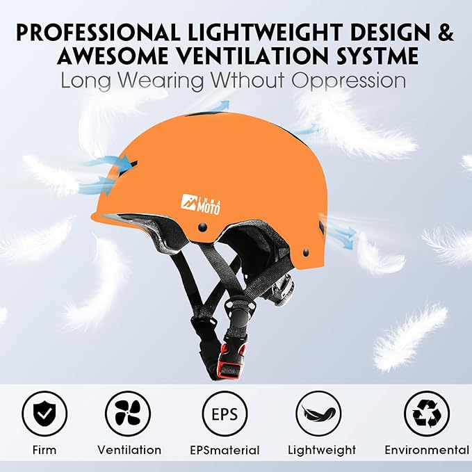 Skateboard Helmet for Adults - Adjustable Certified Safety Adults Helmet for Skateboarding Bike Bicycle Scooter Cycling Skate Skating Multisport Helmets for Women Men Boys Girls Kids Youth