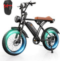 Movcan V60/V60 Pro Electric Bike, 48V 15.6/18.2Ah Removable Battery 20” Fat Tire Electric Bike, 1000/1500W Motor 30/33MPH Top Speed Electric Motorcycle, for Commute/Offroad/School/Rain/Snow Riding.