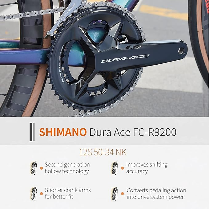SAVADECK Carbon Road Bike, 24 Speeds Lightweight Road Bicycle with Shimano Ultegra 9270 Groupset, T1000 Full Carbon Disc Brake Race Bike for Adult