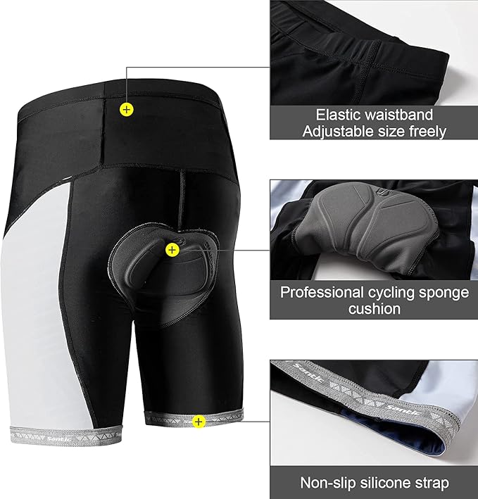 Santic Men's Cycling Shorts Padded Bicycle Riding Pants Bike Biking Clothes Cycle Wear Tights
