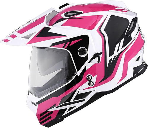 1Storm Youth Kids Dual Sport Dual Visor Motorcycle Motocross Off Road Full Face Helmet Matt Black