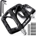 NUWAB Mountain Bike Pedals, 9/16 Inch Axle Thread Anti-Slip Bicycle Pedals, Lightweight and Wide Platform Flat Pedals for Road Mountain BMX MTB Bike, Come with Installation Tool
