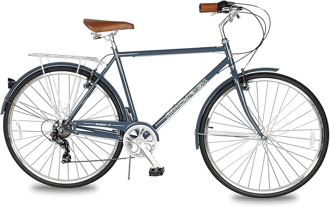 MICARGI 24/26 Inch Adult Cruiser Bicycle Hybrid Bike 1/7 Speeds Commuter Bike for Women, Men, Seniors,Step-Through or Step-Over Bike Steel Frame Multi Colors Style