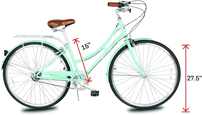Tracer Osaka Hybrid Bikes, Steel Frame, Shimano Nexus Inter 3/7 Speed, Brown Seat Brown Grips, Road Bike, City Bike, Multiple Colors
