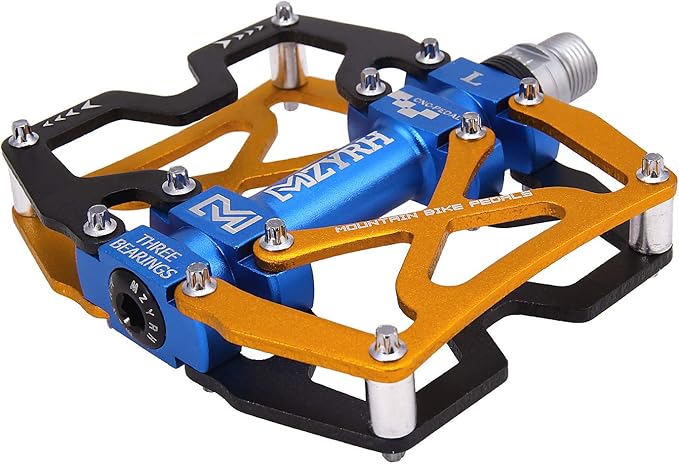 MZYRH Mountain Bike Pedals, Ultra Strong Colorful CNC Machined 9/16" Cycling Sealed 3 Bearing Pedals