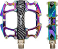GORIX Bike Flat Pedals Wide CNC Lightweight with Non-Slip Pin Spike Oil Slick Road Mountain MTB Bicycle (GX-Fi777)