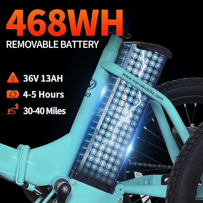 Electric Tricycle for Adults,Fat Tire Folding Electric Trike,3 Wheels Electric Bicycle Bikes, Peak 700W Step-Thru Etrike with 468WH Removable Battery and Large Basket for Women Men