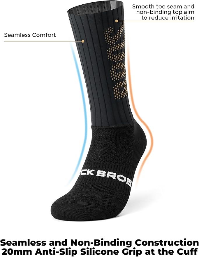 ROCKBROS Cycling Socks with Breathable Mesh, Moisture-Wicking & Odor-Resistant for Men & Women, Anti-Slip Silicone Grip