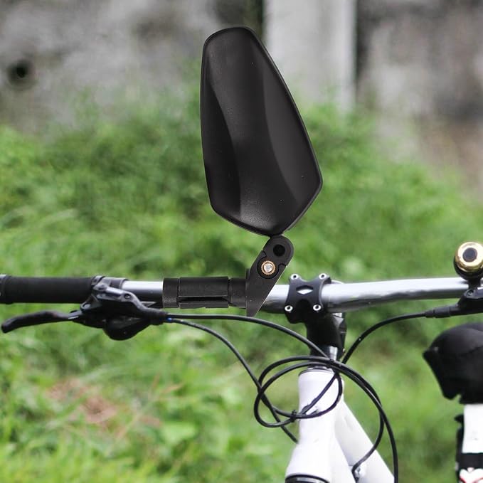 GANAZONO Bike Mirror Rearview Cycling Mirror Handlebar Mount Wide Angle for Mountain Bike Black Short Version