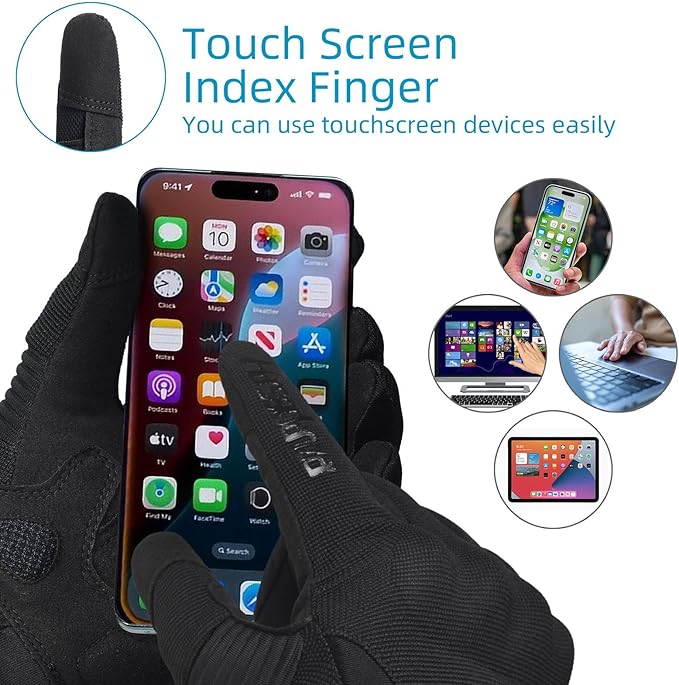 Harssidanzar Motorcycle Gloves Men Full Finger Riding Touchscreen Gloves SM061US