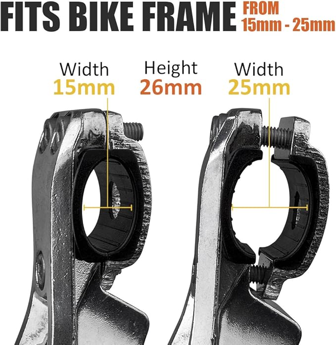 BV Rear Bike Stand for 24"-28" Bikes - Adjustable Bike Kickstand for Adult Bike with 8 Height Levels, Non-Slip Foot & Clamp Grip - Weather-Resistant Aluminum Alloy Bicycle Stand for Road, Mountain BMX