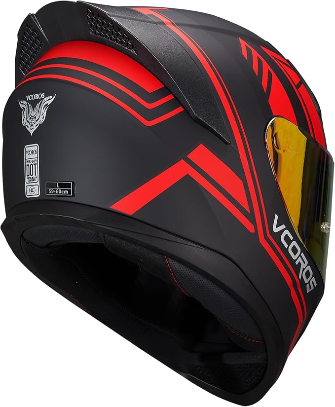 VCOROS Motorcycle Full Face Helmet for Unisex-Adults DOT Approved WS-609 Motorbike Street Bike Racing Helmets