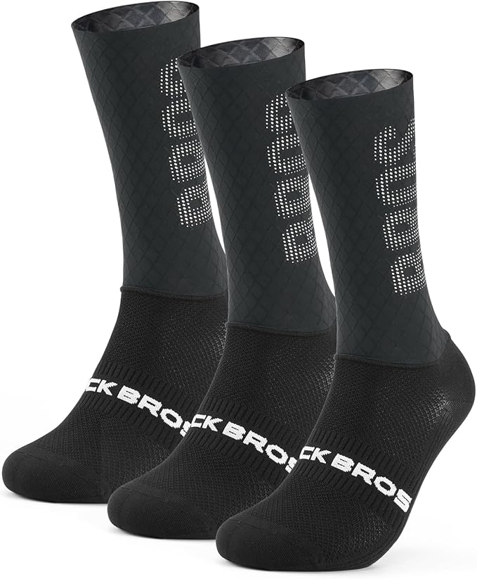 ROCKBROS Cycling Compression Socks,Crew Length,Non-Slip,Breathable&Wicking,Road,Bike Sports and Running for Men Women,3-Packs