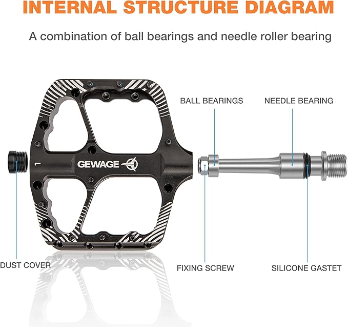 Mountain Bike Pedals -Bicycle Flat Pedals Aluminum 9/16" Sealed Bearing -Wide Platform for Road Mountain Gravel BMX MTB Bike Ideal for Downhill & Trail