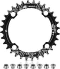 Boao Chainring 104 Bcd Chainring 32T Narrow Wide Single Chain Ring with 4 Pieces Sprocket Bolts for Road Bikes, Mountain Bikes, Bmx Mtb Bike, Black