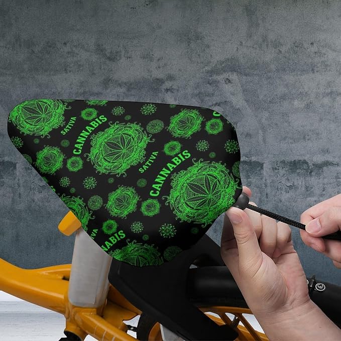Adjustable Exercise Bike Seat Cover, Soft Cushion Indoor Outdoor Dust Resistant Protection