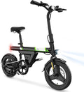 Mini Foldable Electric Bike for Adults, 750W Peak Folding Ebike, 36V 7.8Ah Battery 15 Miles, 14" Small Adult Electric Bicycle for Commuting (Ebike, Black)