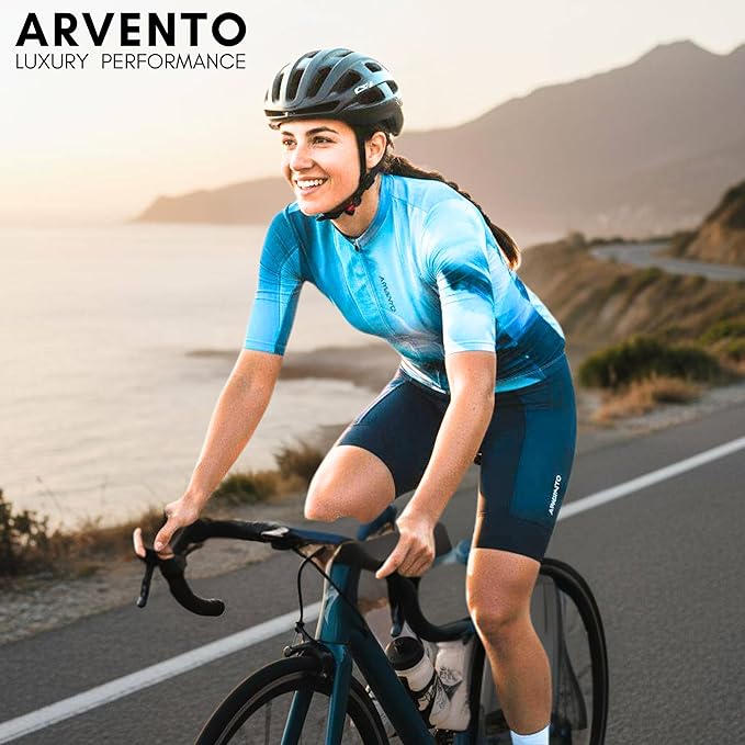 ARVENTO Unisex Cycling Jersey – Performance Fit, Breathable & Quick-Dry Short-Sleeve Road Jersey, 3 Rear Pockets