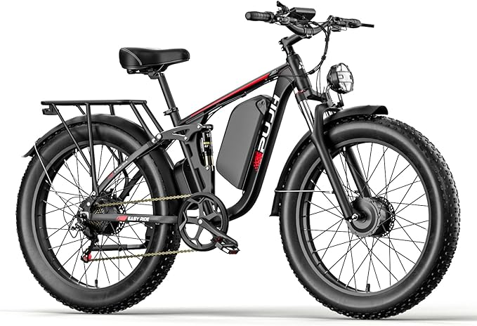 4000W Dual Motor Ebike with 52V 25Ah Removable Battery for Adults,Max Speed 38MPH Up to 100 Miles,24" Fat Tire Electric Bike for Snow Off-Road Commuter Mountain E-Bike for Men