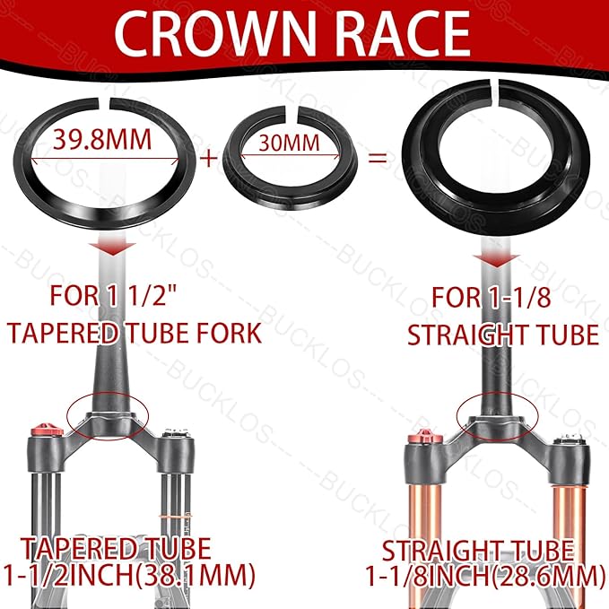 BUCKLOS 700c Carbon Fiber Rigid Matte Road Bike Fork & 44-56mm Black Headset
